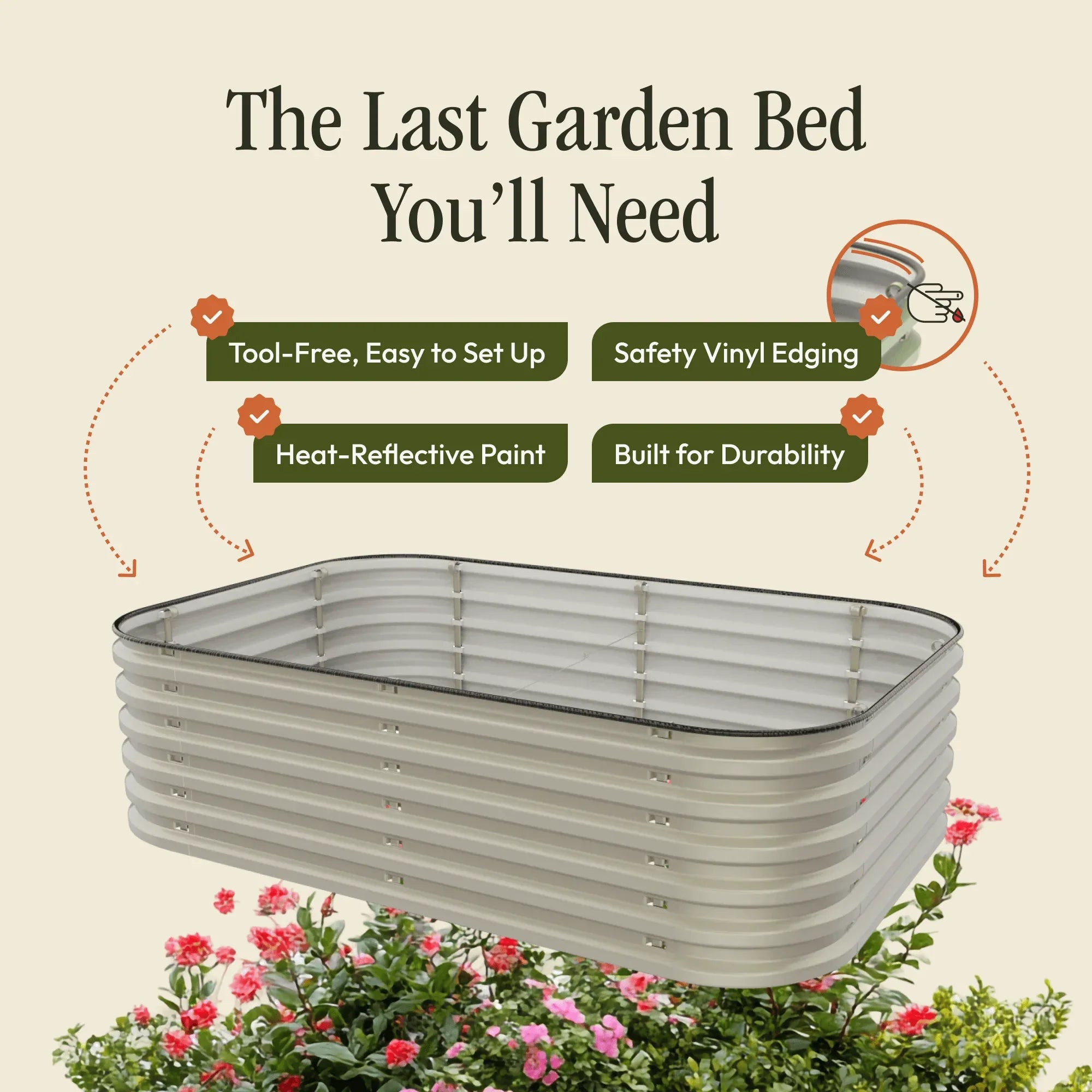 Gro-Rite "No Tools Needed" Premium Metal Raised Garden Bed Kit - Dealsoffers1.com