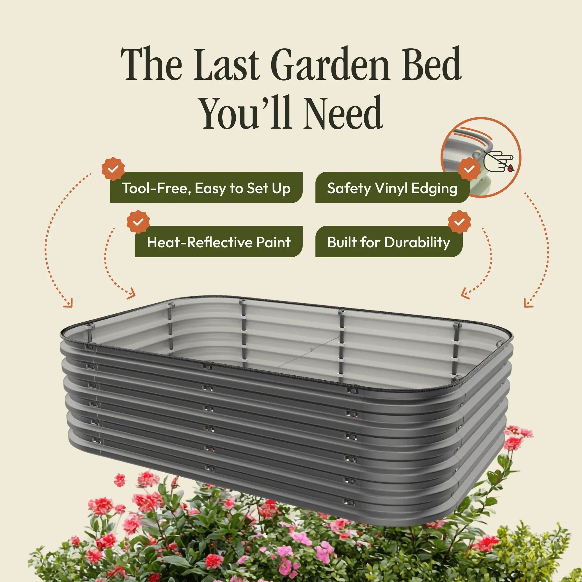 Gro-Rite "No Tools Needed" Premium Metal Raised Garden Bed Kit - Dealsoffers1.com