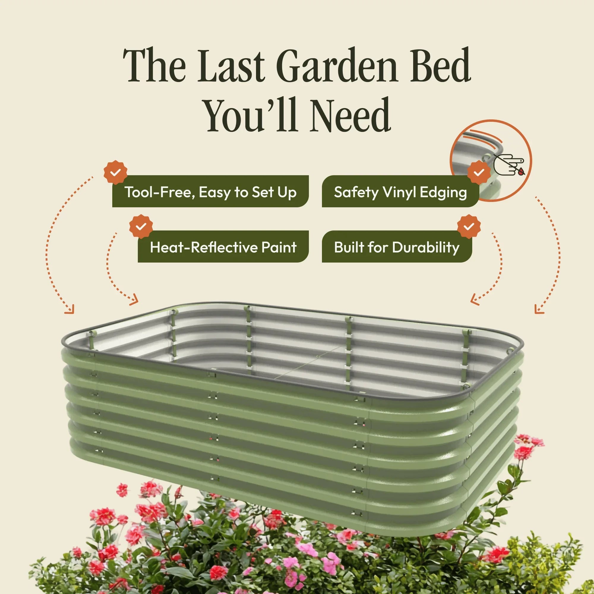 Gro-Rite "No Tools Needed" Premium Metal Raised Garden Bed Kit - Dealsoffers1.com