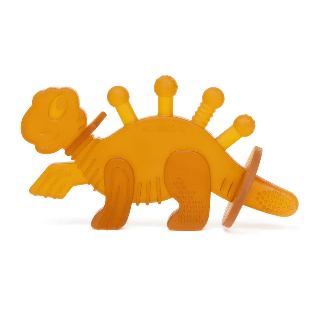 Dibly Amber - Baltic Amber & Natural Rubber Dinosaur Teether with Toothbrush Tail - Dealsoffers1.com