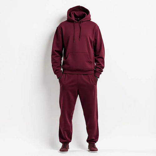 Burgundy Sweatsuit Set — Premium Hoodie & Joggers - Dealsoffers1.com