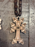 Beautiful Wooden Cross Necklace / Car Hanging Cross - Dealsoffers1.com