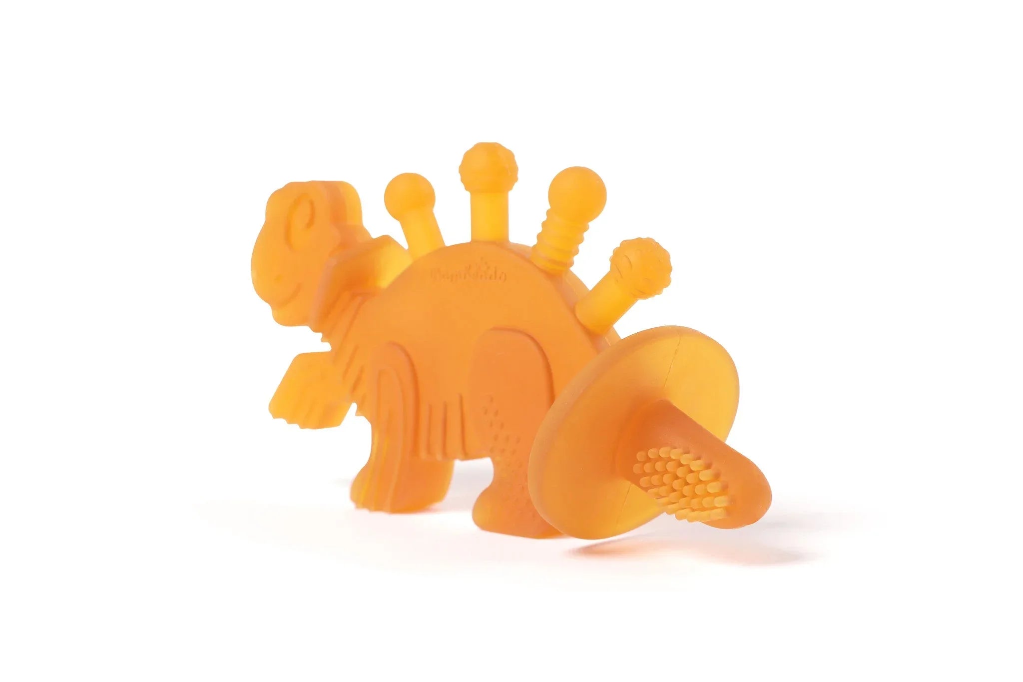 Dibly Amber - Baltic Amber & Natural Rubber Dinosaur Teether with Toothbrush Tail - Dealsoffers1.com