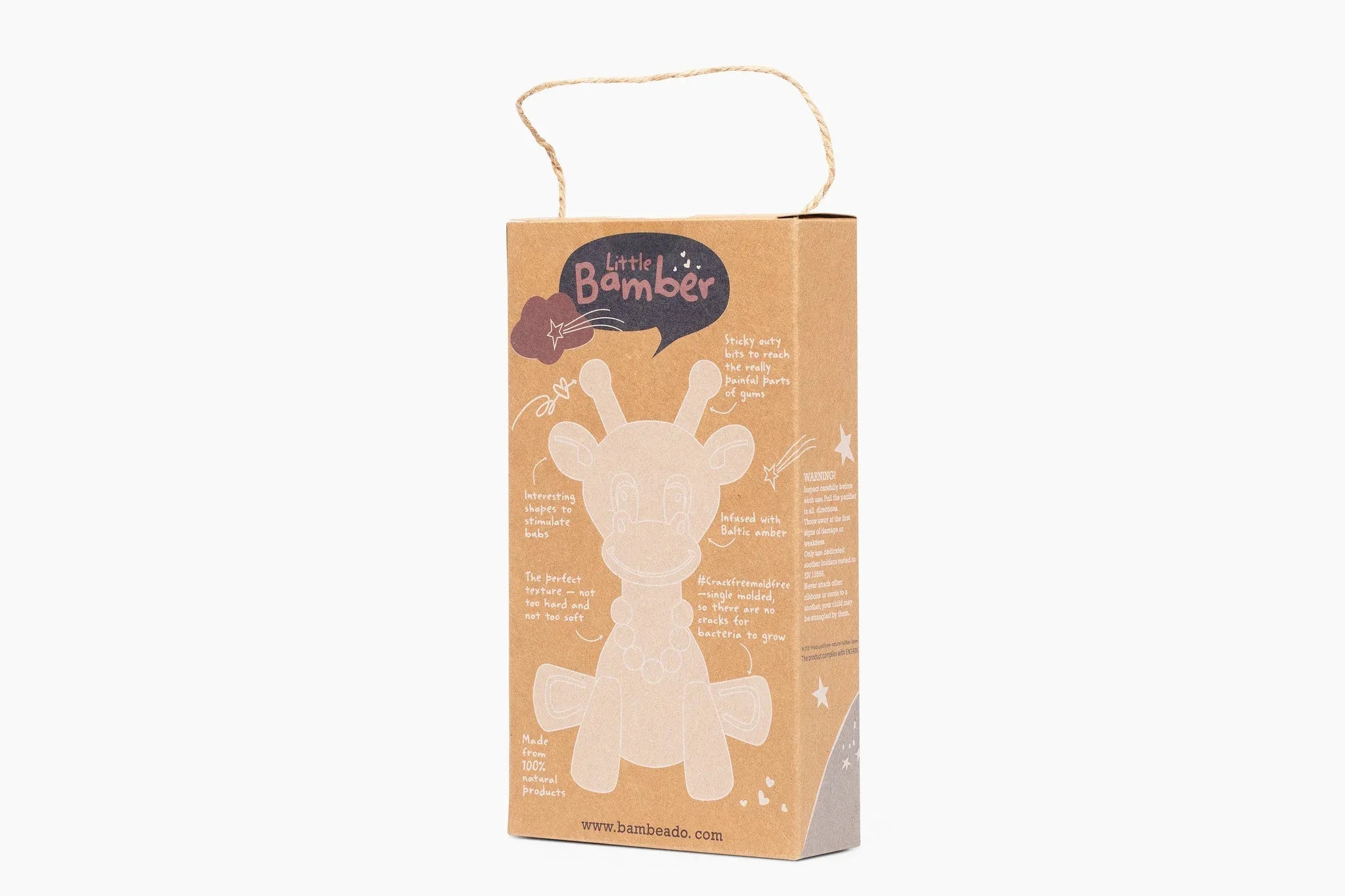 The Little Bamber - Natural Rubber & Baltic Amber Teething Toy - Dealsoffers1.com